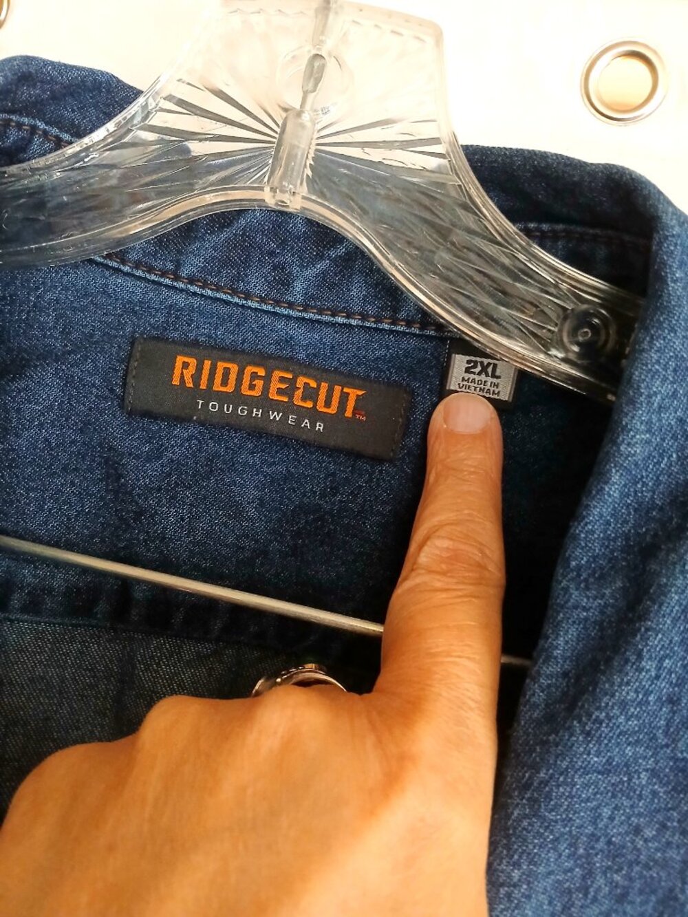 Ridgecut Denim Jean Button-Up Shirt 2XL Durable Workwear Outdoor Western Utility - Picture 3 of 6